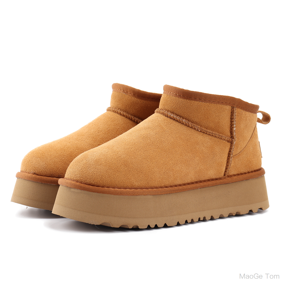 41Color LUXU Warm winter boots Tazz Disquette Scuffette Slippers Womens Mini Half Snow Boot USA GS Full Fluffy Booties slipper Size 35-42 With Box