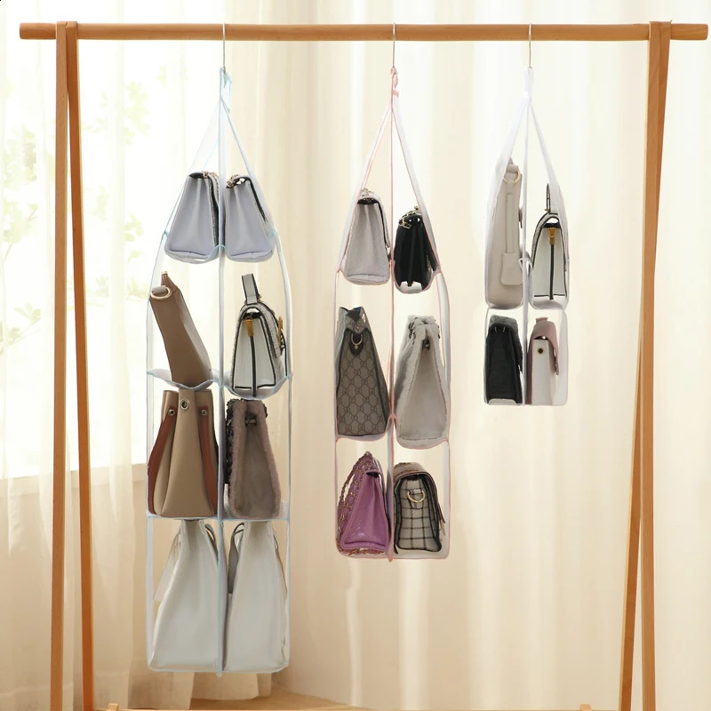 Hanger Handbag Organizer Wardrobe Transparent Storage Bag Door Transparent Shoe Bag Hanger Bag Accessories ww 240914