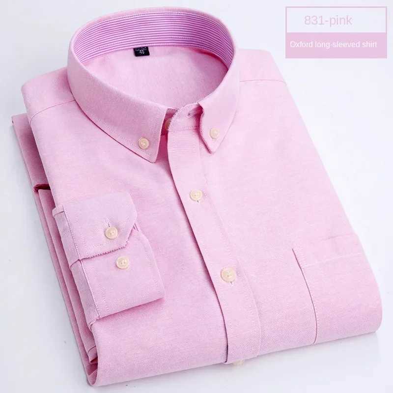 Mens long sleeved solid color mens fashionable slim fit business shirt trend wholesale X2410071