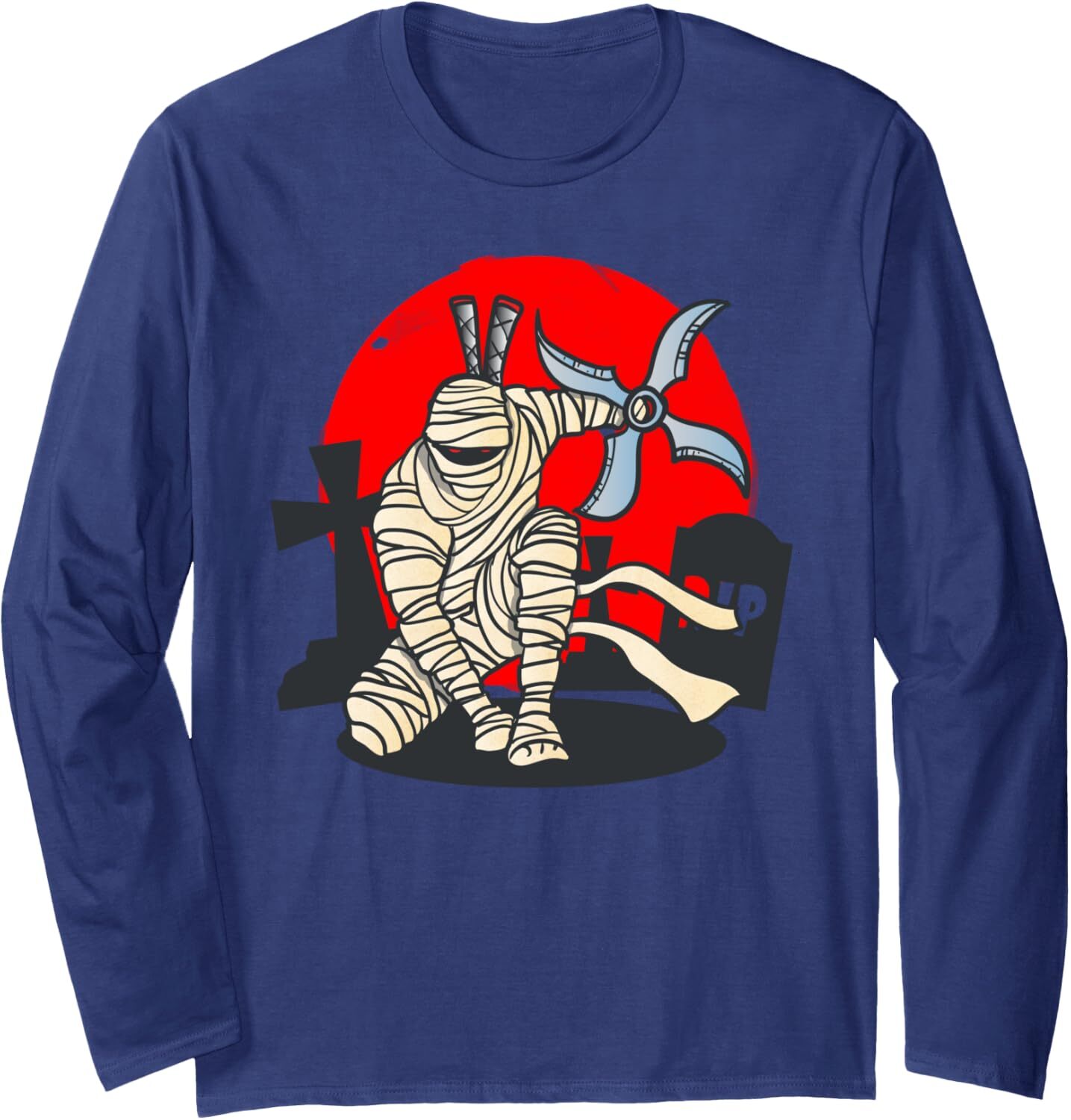 Long Sleeve Shirts for Men sweatshirt Funny Halloween Costume Ninja Mummy Ninja Funny Soldier Gift Long Sleeve Tee Streetwear Casual tops clothes fash