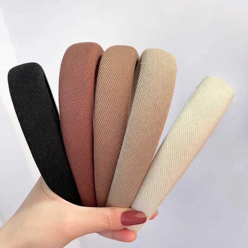 Fashion Solid Color Wide Hair Bands Girls Vintage Elastic Hairbands Thicken Headband Hair Hoop Korean Hair Accessories for Women Y240909