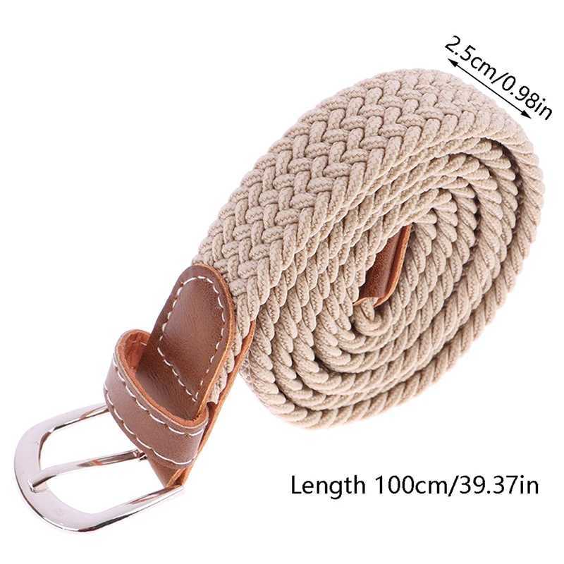 1 unmarked womens canvas belt with metal buckle womens elastic woven belt punching machine W250109