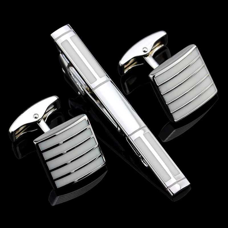 10 luxury gold-plated metal cufflinks necklaces tie rods buckle clips cufflinks gift sets solid color tie clips and pins W250111