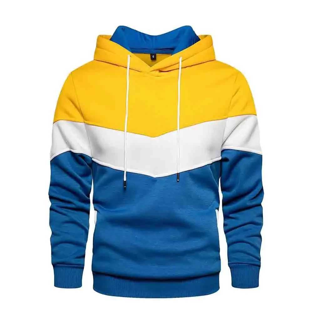 Mens patch work hoodie sports hoodie casual loose wool warm streetwear mens fashion autumn and winter sportswear W240921