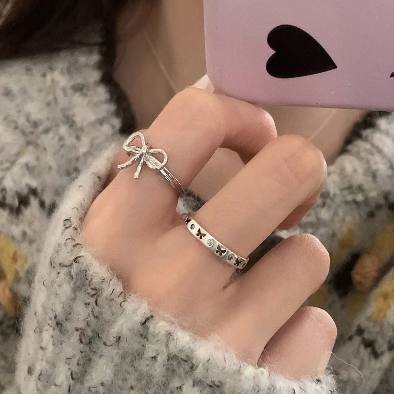 Ventilate 925 sterling silver ring womens gift retro open trend unique geometric asymmetry jewelry pendant 240909 - view 7