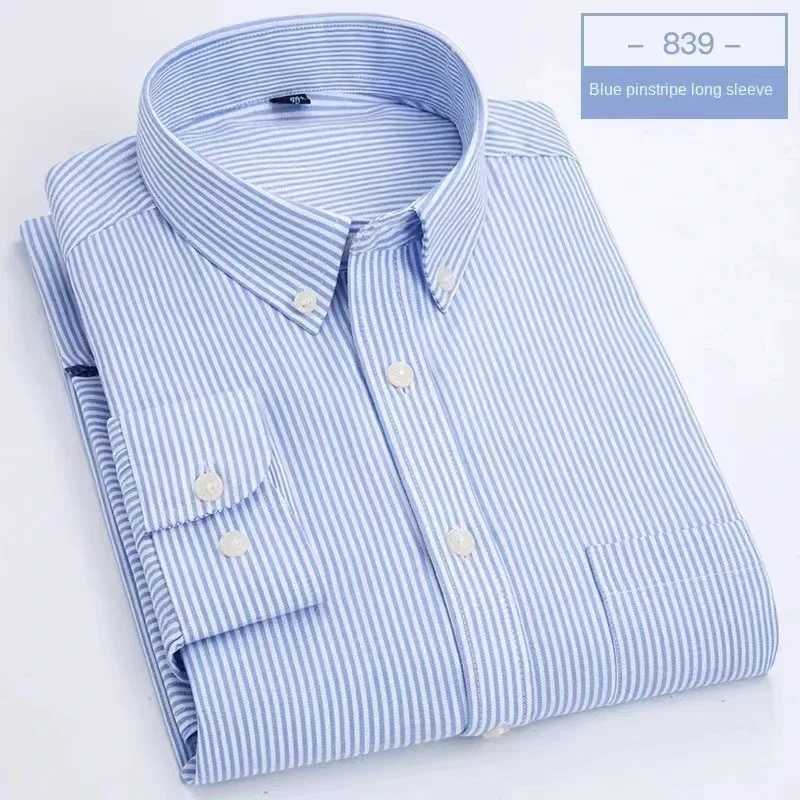 Mens long sleeved solid color mens fashionable slim fit business shirt trend wholesale X2410071
