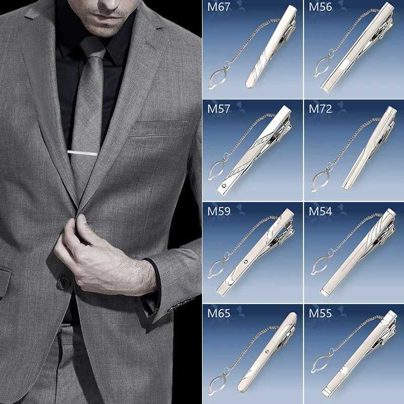 New metal silver tie clip mens wedding collar tie shirt tie rod crystal tie pin mens shirt cufflinks mens gift W250111