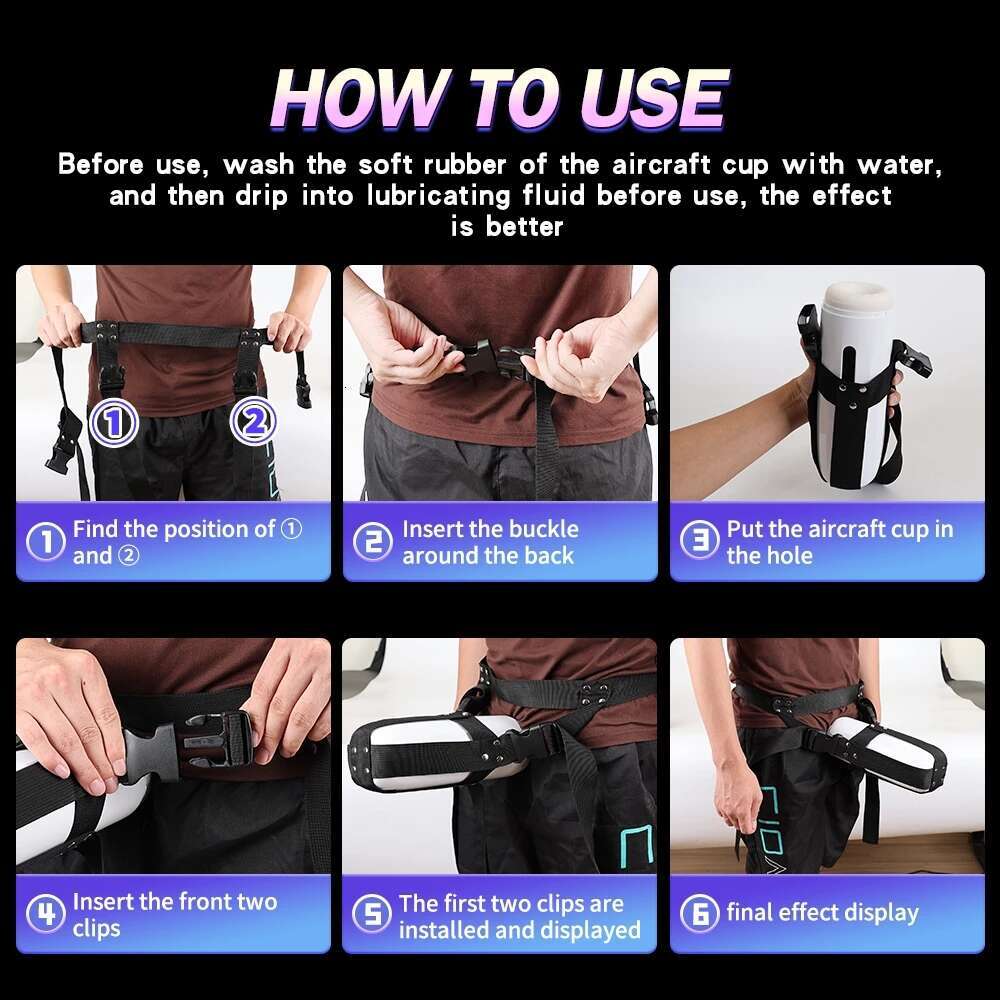 HESE Bondage Restraint Masturbation Cup Constrained Forced Strap SM Holder Strap-on Nylon Waist Masturbate Belt for Men