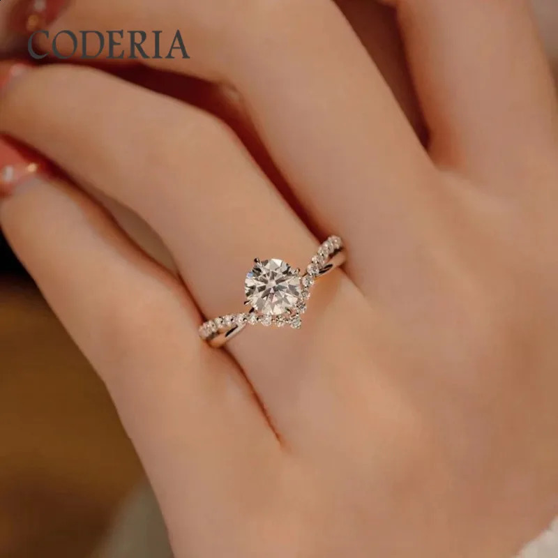 Dia Test D Color 1 ' Wedding High Quality White Gold Ring Fashion Pure Sier Jewelry 240909 4 ia