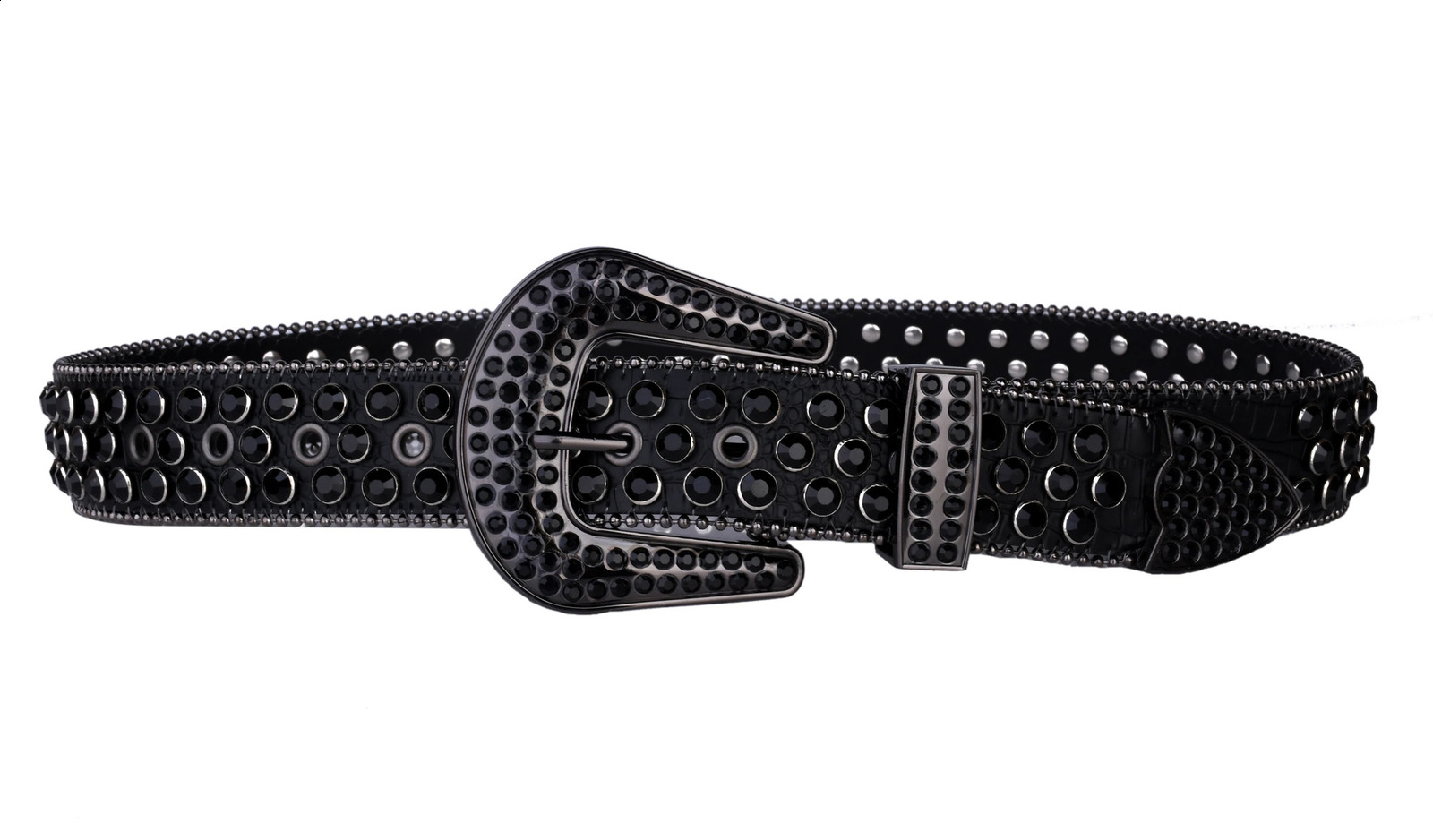 Stud rhinestone strap womens fashion strap shiny Pu leather strap wedding party strap couple Valentines Day gift 240909