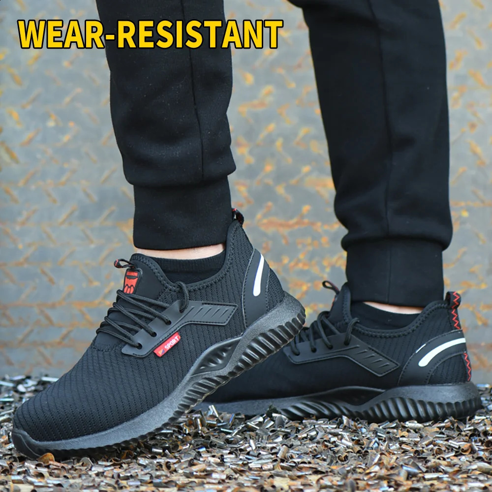 Work Safety Shoes Anti-Smashing Steel Toe Puncture Proof Construction Lightweight Breathable Sneakers shoes Men Women is Light 240902