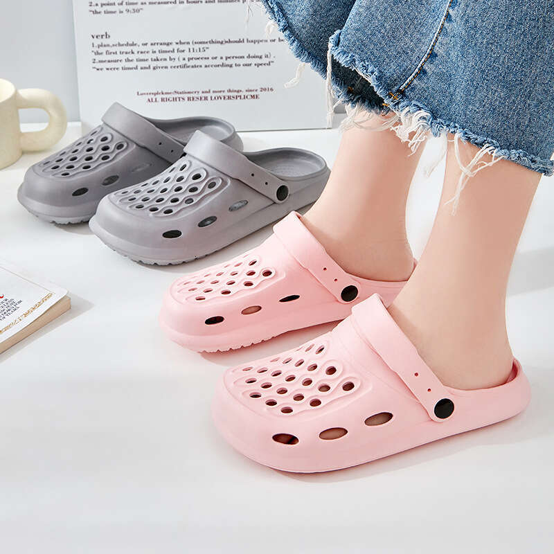 Thick Sandals Mens Women's Slippers Summer Outdoor Slippers Unisex Home Shoes Couple Flat Shoes EVA Soft Sole Flip-Flops Hollow 957