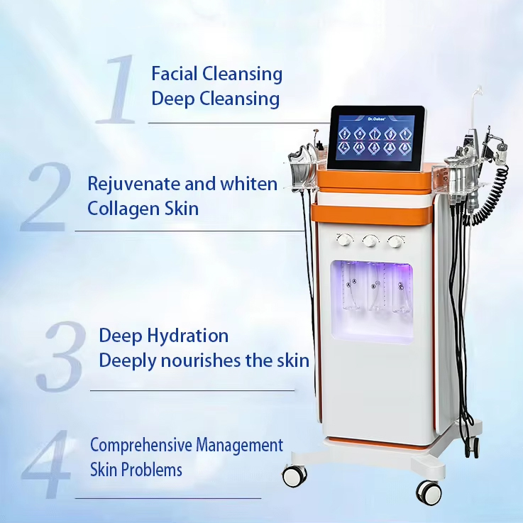 Beauty Dermabrasion Beauty Management 10 in 1 Oxygen Bubble Synthesis Deep Cleansing Exfoliating Beauty Contouring RF Ultrasound H2O2 Beauty Machine