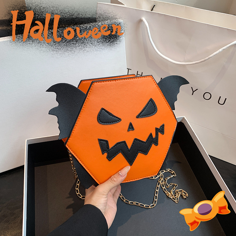 Women Fashion Funny Halloween Pumpkin Crossbody Shoulder Bag Free shipping dh5727163