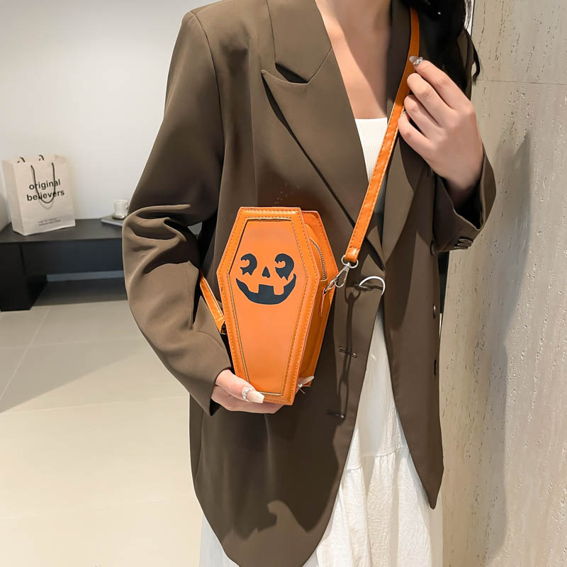 Personalized Ghost Creative Halloween Pumpkin Print Shoulder Cross Coffin Bag dh910320090