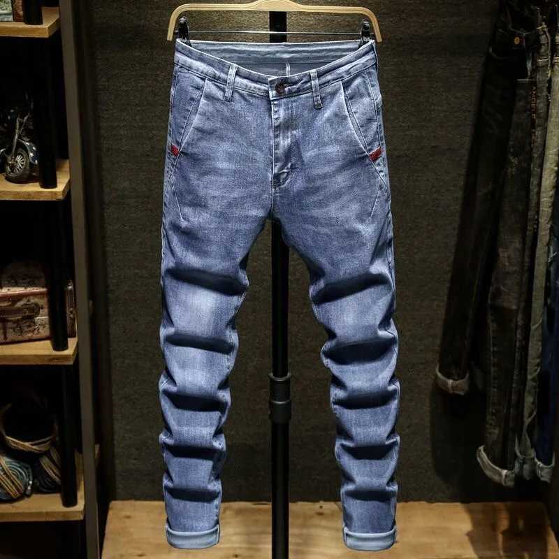 2024 Spring/Summer New Fashion Trend Tear Elastic Leg Mens Casual Ultra Thin Comfortable Breathable High Quality Jeans X2410261