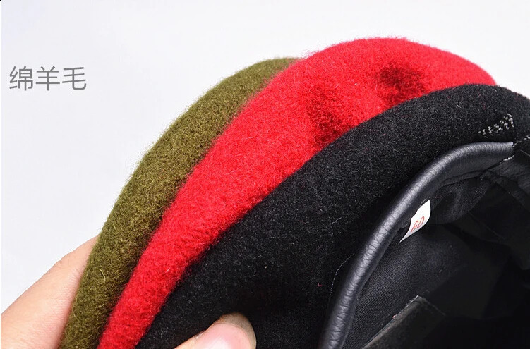 Men Women Unisex Breathable Pure Wool Beret Hats Caps Special Forces Soldiers Death Squads Military Training Camp Hat 240906