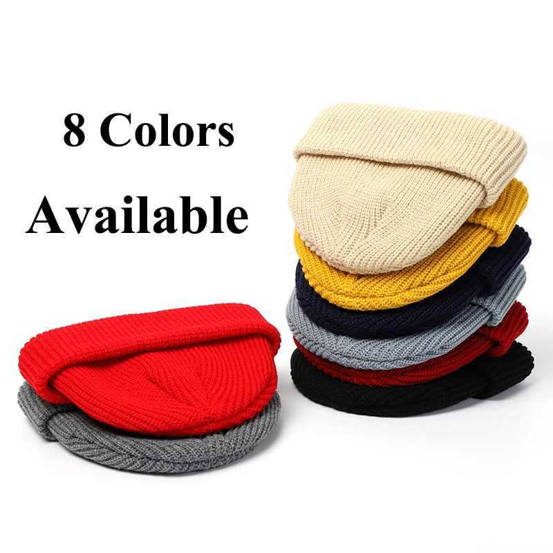 Mens Knitted Hats Wen Sklcap Beanie Hat Winter Retro Brimless Baggy Melon Cap Cuff Docker Hip Hop Beanies Hats Elastic Unisex X250212