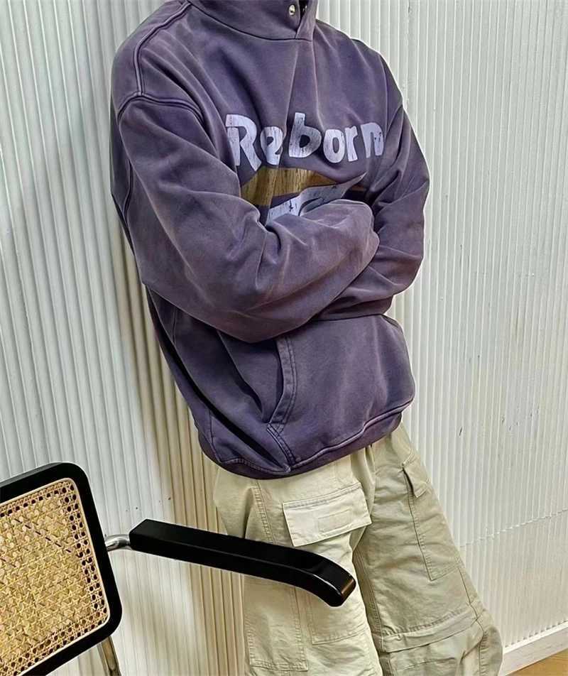 New False Highquality Cracked Letter Printed Hoodie High Street Casual Loose Cotton Oversized Street Rock Hiphop Pop Vintage W251020