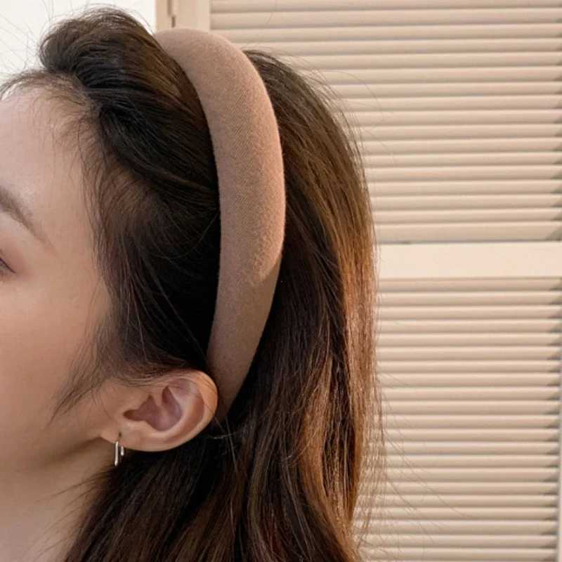 Fashion Solid Color Wide Hair Bands Girls Vintage Elastic Hairbands Thicken Headband Hair Hoop Korean Hair Accessories for Women Y240909