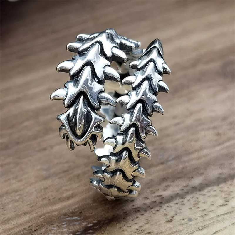Vintage Punk Centipede Couple Ring Gothic Geometric Spike Five Finger Ring Hip Hop Haibao Anime Ring JewelryXJ250412