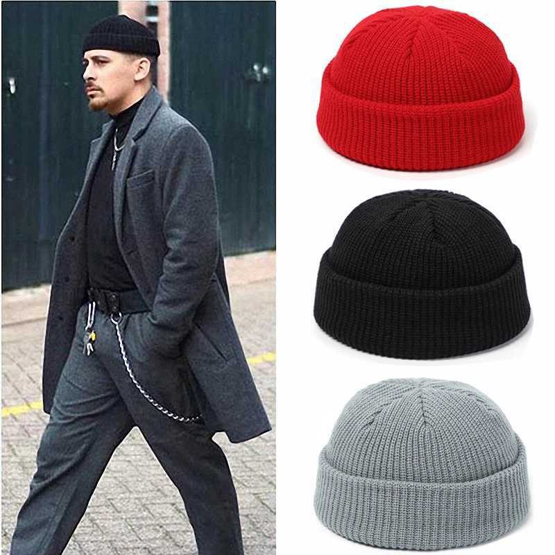 Mens Knitted Hats Wen Sklcap Beanie Hat Winter Retro Brimless Baggy Melon Cap Cuff Docker Hip Hop Beanies Hats Elastic Unisex X250212
