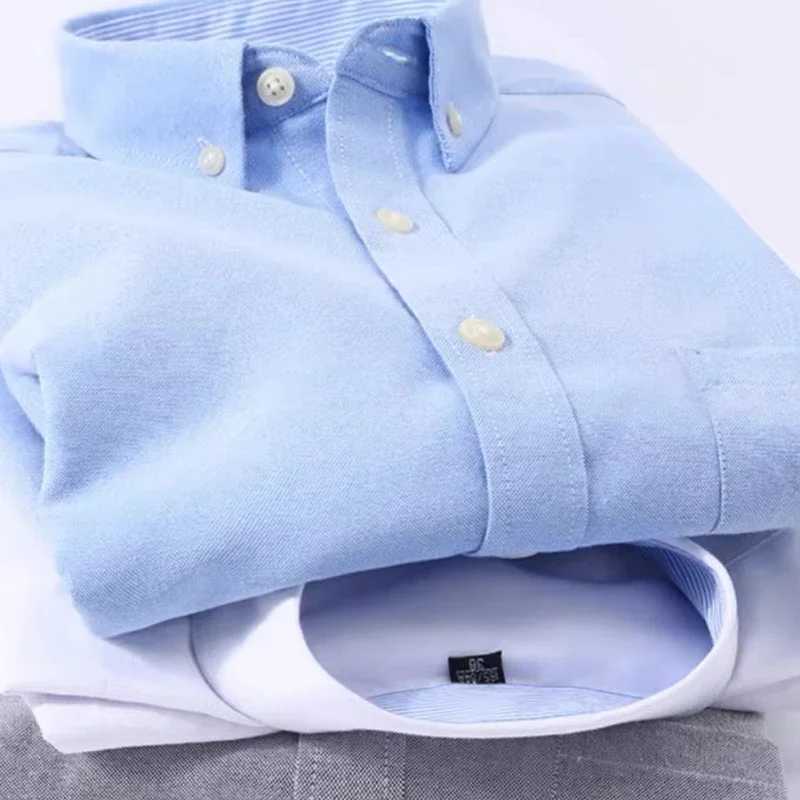 Mens long sleeved solid color mens fashionable slim fit business shirt trend wholesale X2410071