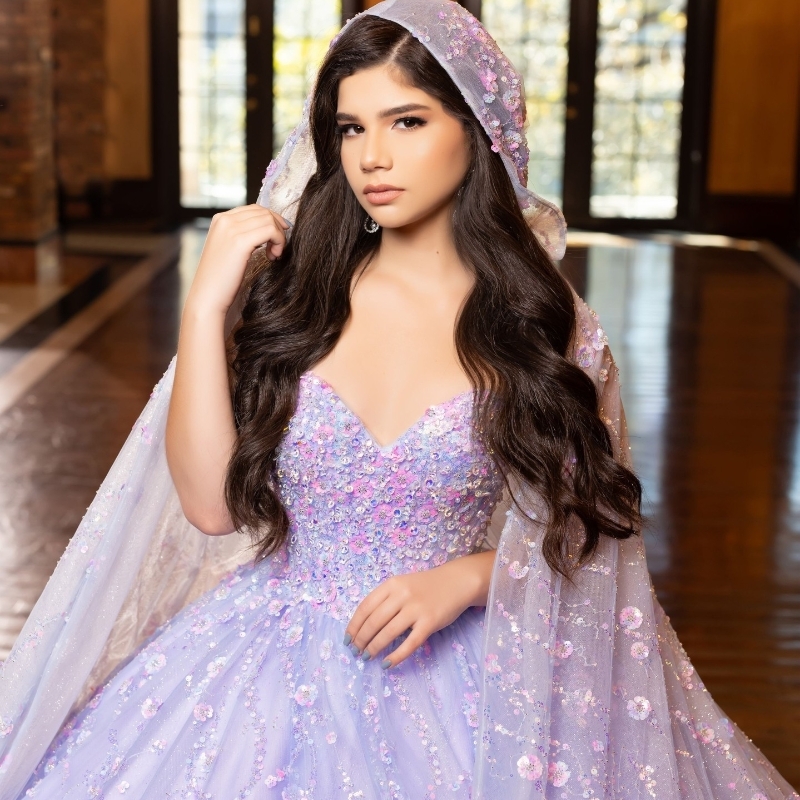 Lilac Princess Ball Quinceanera Dresses Off Shoulder Sequined Beaded Crystals Tull Sweet 16 Party Gown Lace-Up Vestidos De 15 Anos