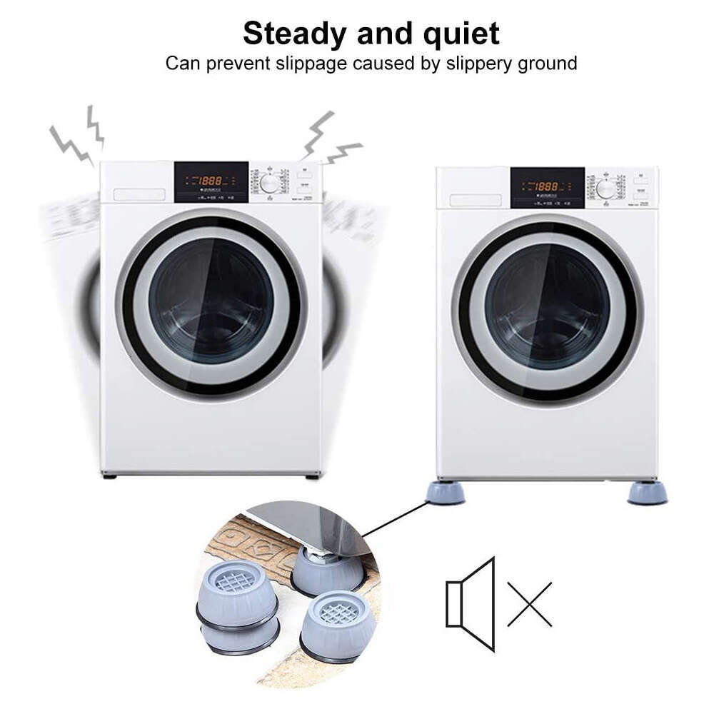 4pc Washing hine Feet Anti-Slip Noise- Reducing Mats Refrigerator Vibration Pad Kitchen Bathroom Garden Furniture or Chair