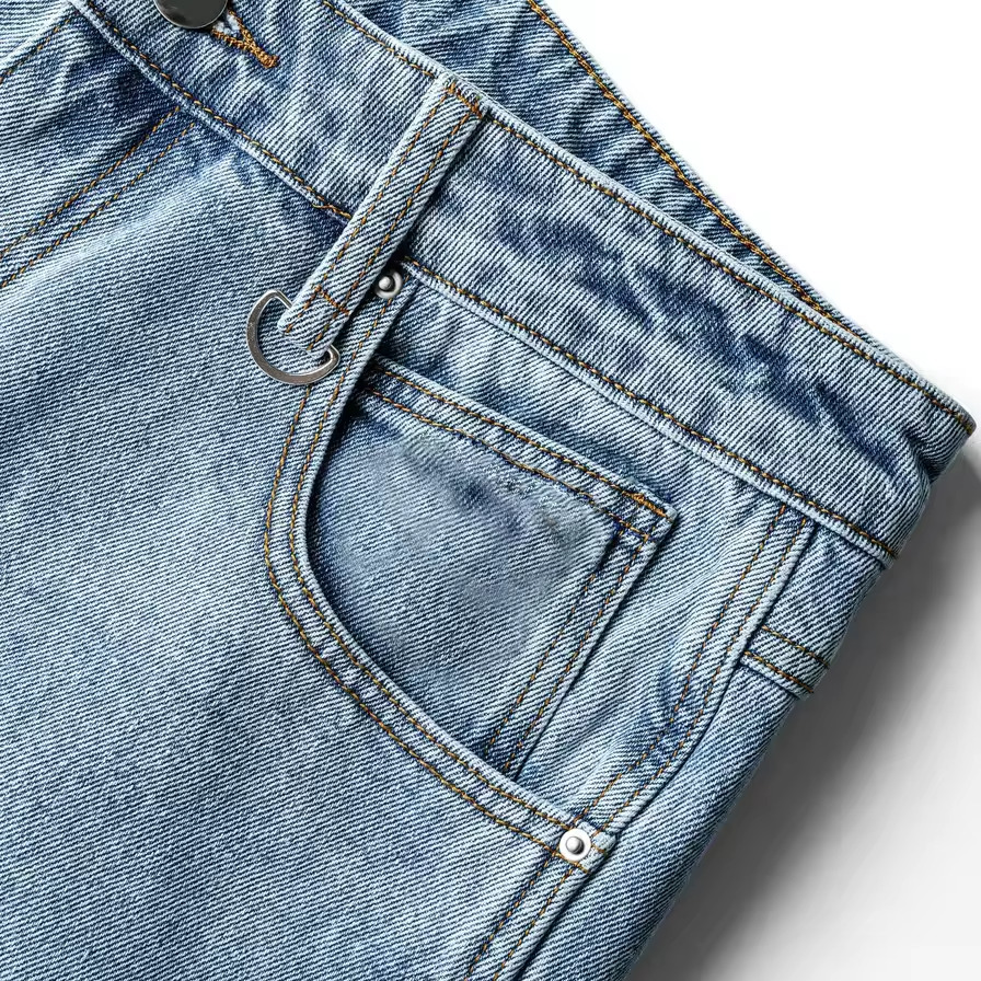 Wholesale Customized Men Zipper Fly Loose Fit 100%Cotton Denim Pants Baggy Jorts Skate Jeans Shorts