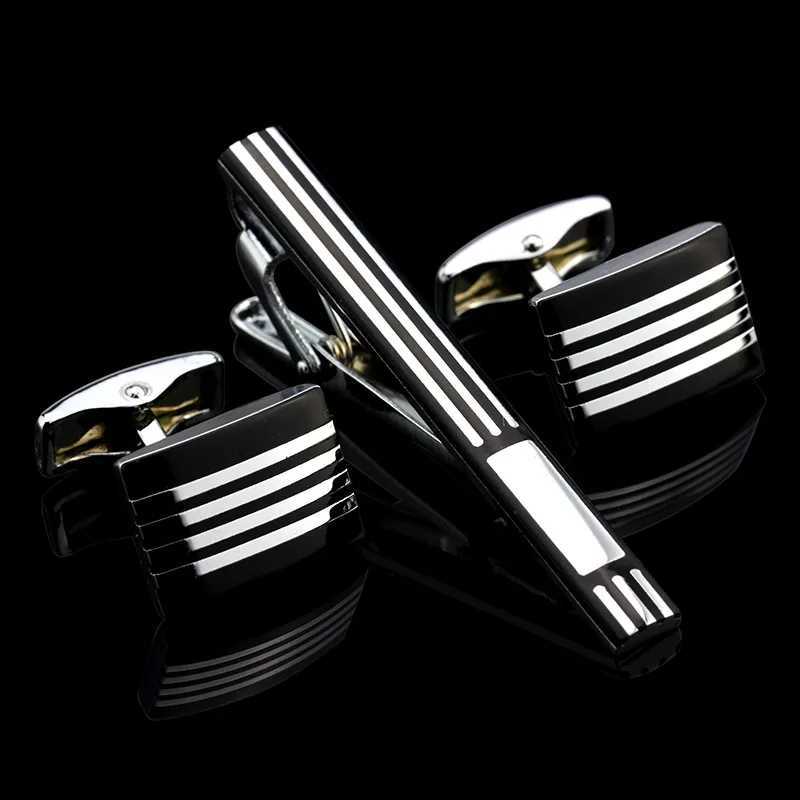 10 luxury gold-plated metal cufflinks necklaces tie rods buckle clips cufflinks gift sets solid color tie clips and pins W250111
