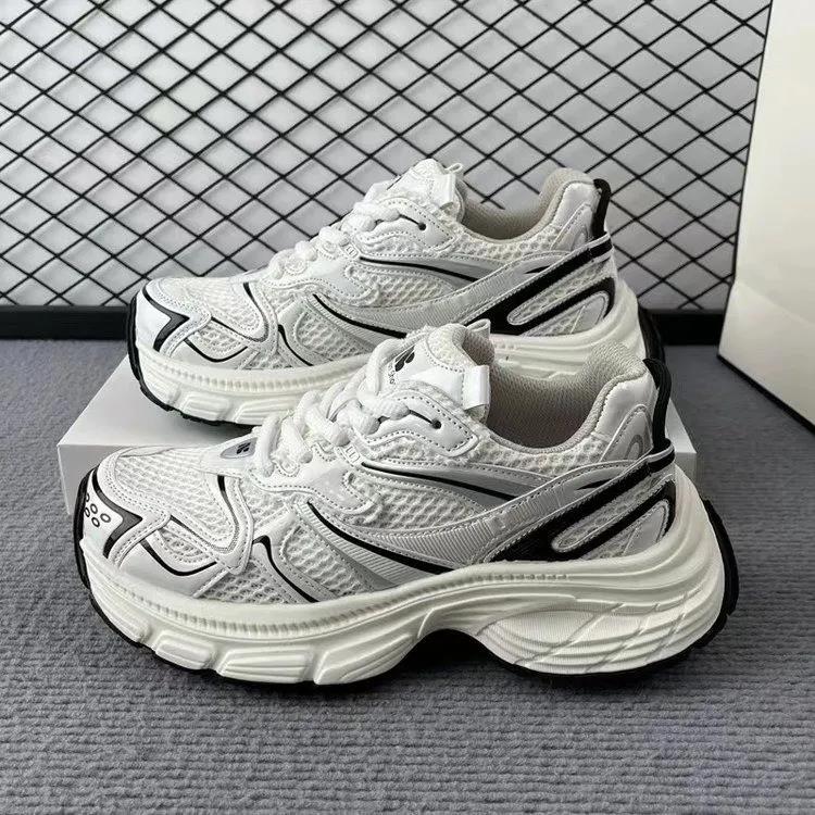 Daddy female ins tide 2025 new spring and summer thick bottom sneakers mesh show feet small sier casual shoes size 35-40