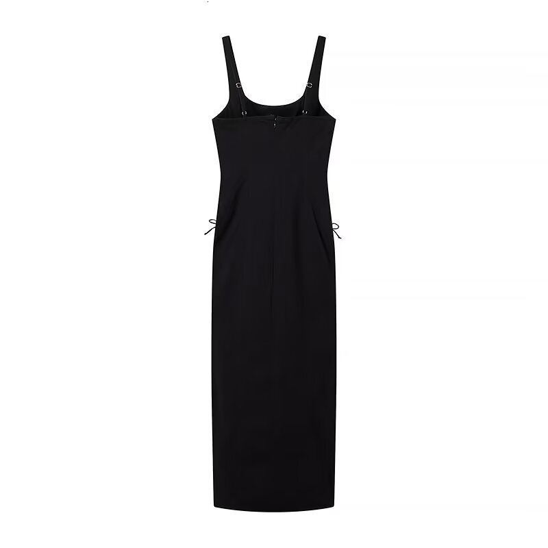 Wind Length Fashion Strap Camisole Temperament Slim Fit Dress New Womens Clothing Autumn Slit