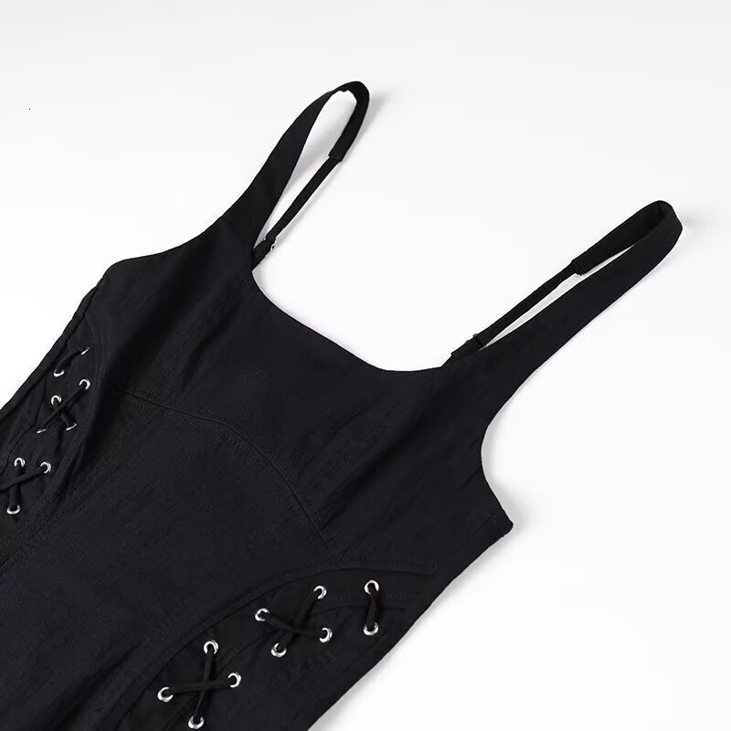 Wind Length Fashion Strap Camisole Temperament Slim Fit Dress New Womens Clothing Autumn Slit