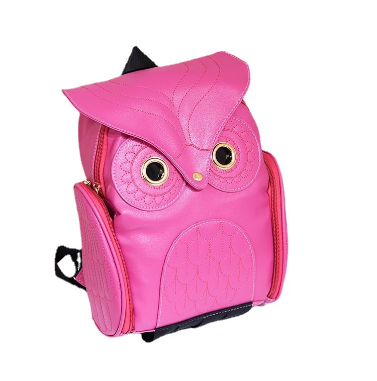 Owl Enchantress Flap Backpack Fashionable PU Leather Daypack with Quirky Shape - Perfect for Halloween Night & Cosplay Parties dh910320090