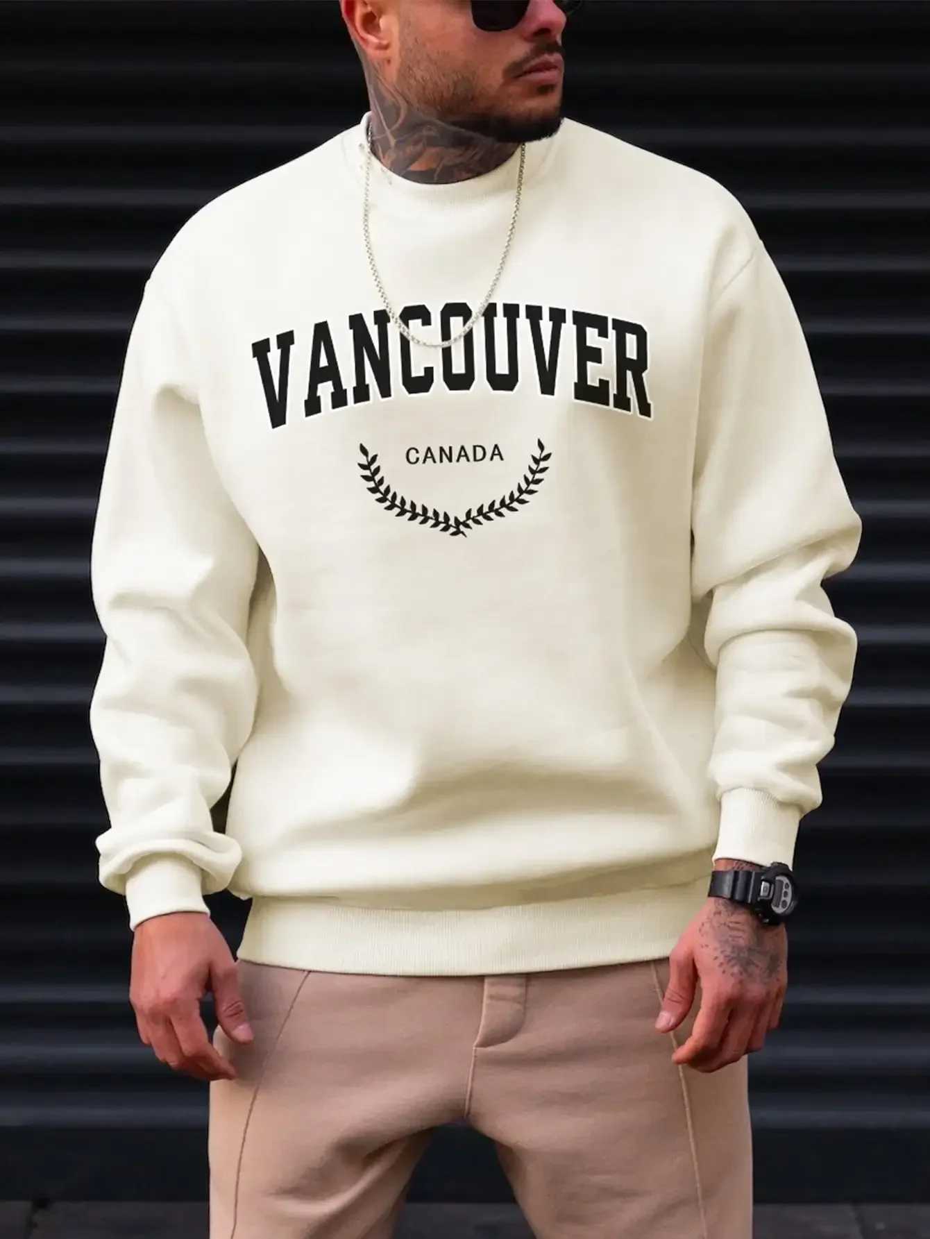 Vancouver Canada Leaf Design Mens Tops Autumn New Clothes Street Style Casual Sweatshirts Fashion Hip Hop Male SportswearX2409