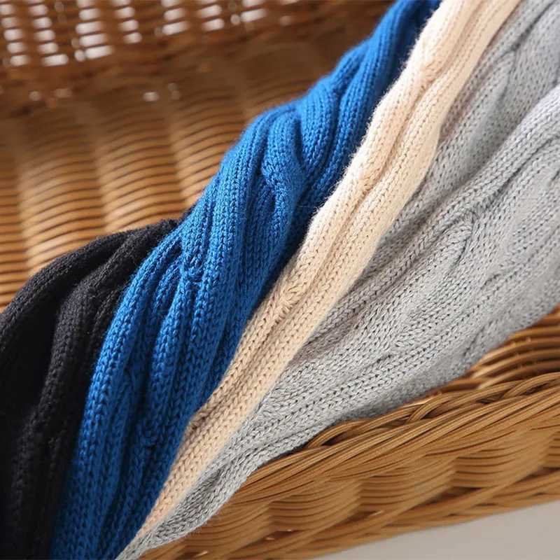 Autumn and Winter Brand 100% Cotton Lanhua Sweater Mens Casual Stand Collar Half Zipper Knitted Coat Set 8509 W240909