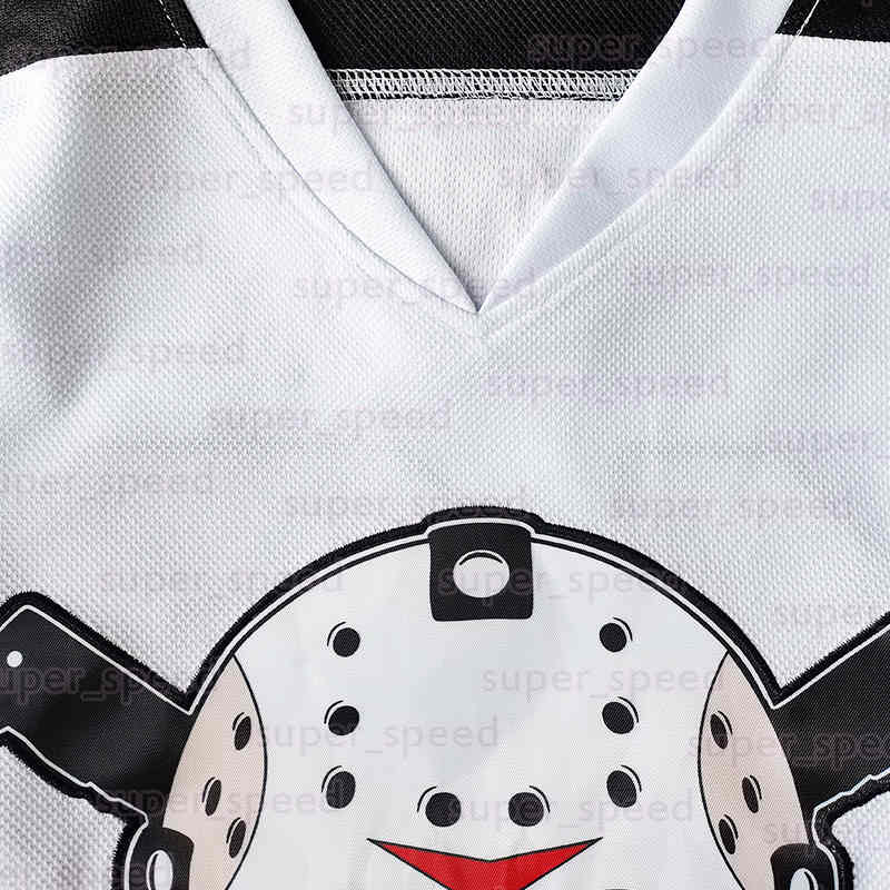 Men 13 Jason Voorhees Ice Hockey Jersey 00 Clark Griswold Christmas Vacation Friday The 13th Movie Jerseys Halloween Horror Shirt Stitched White