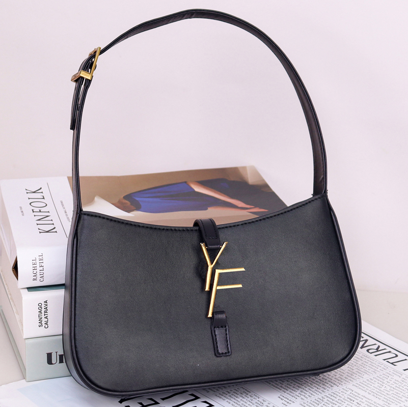 Hot Tramp Fashion Designer Bags With Metallic Letters Genuine Sheepskin Crocodile Deluxe Handbag High Quality Armpit Shoulder Bag Ladies Purse