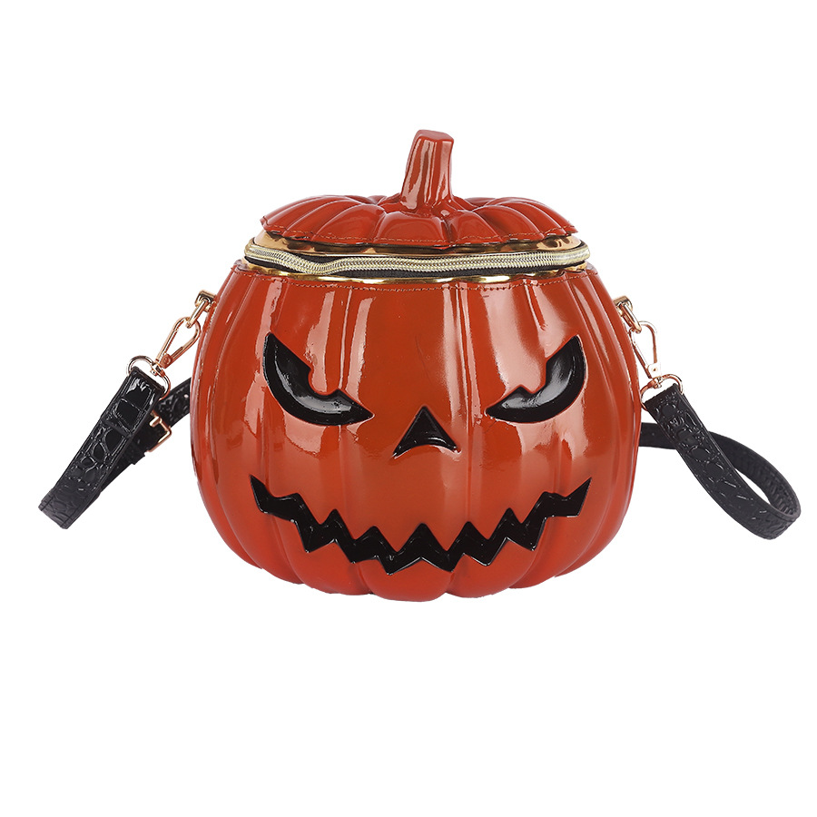 European and American Fashion 2024 Halloween Casual Personalized Three Dimensional Pumpkin Head Single Cross Shoulder Women's Bag dh5727163