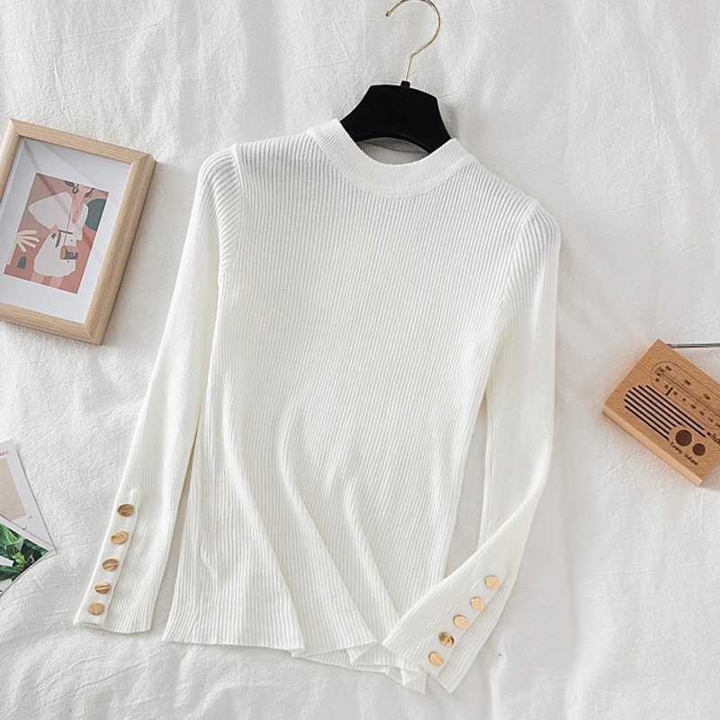 Thick Sweater Long Sleeve Pullover Autumn Winter Clothes Button O Neck Sweater Female Casual Streetwear Knitted Top Soft JumperX2409