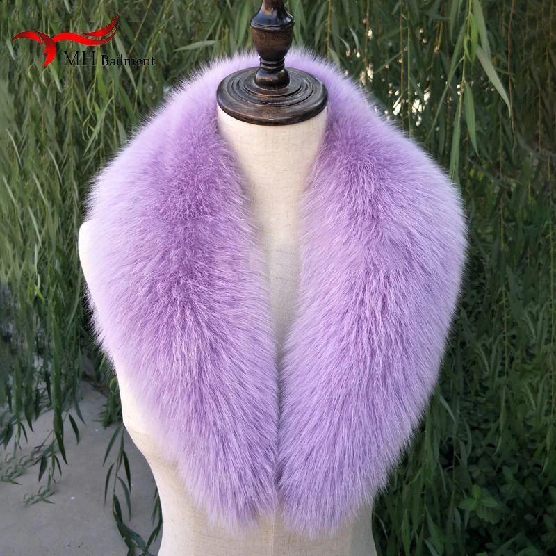 Women Winter Real Fox Fur Collar Hood Trims Fur Decor Shawl For Coat Parkaks Large Size Neck Warm Fur Scarf Long Scarves Female 240906