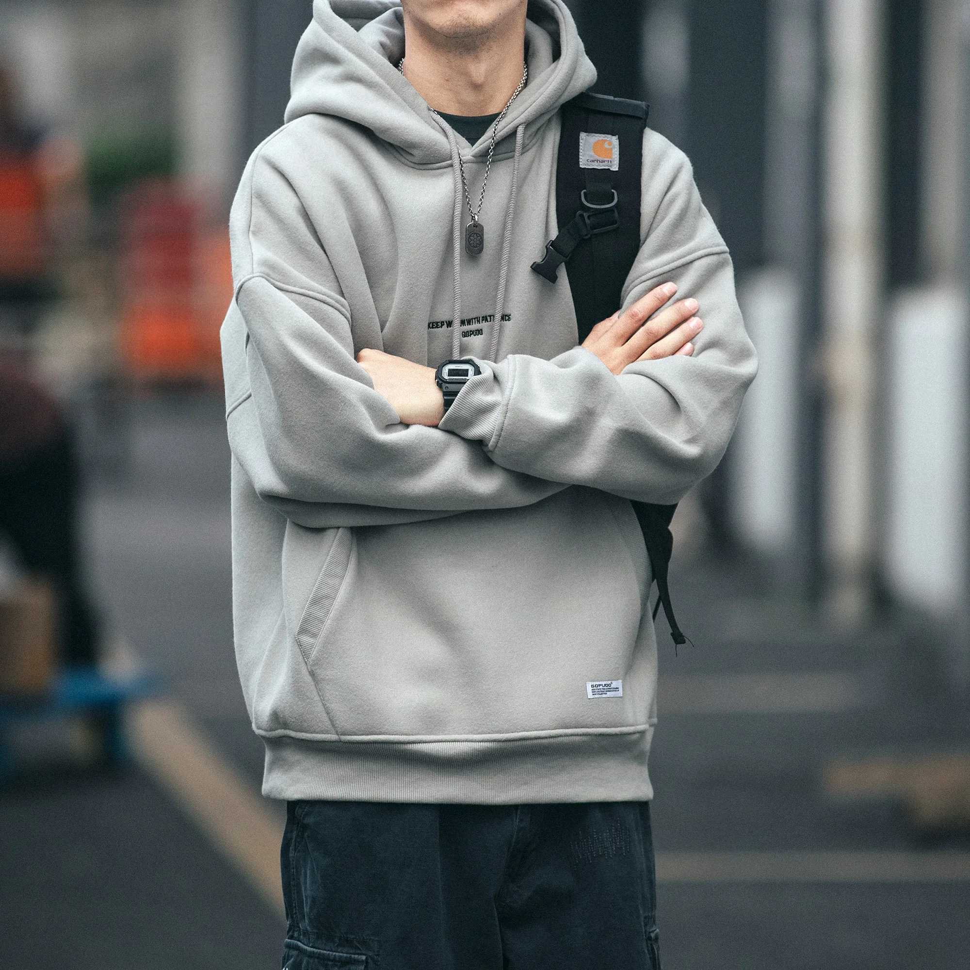 Designer Hoodie Plus Size Harajuku High Quality Thin Fleece Hoodie Japanese Streetwear Hip Hop Sweatshirt Men Clothing Korean Couple Pullover Z240909