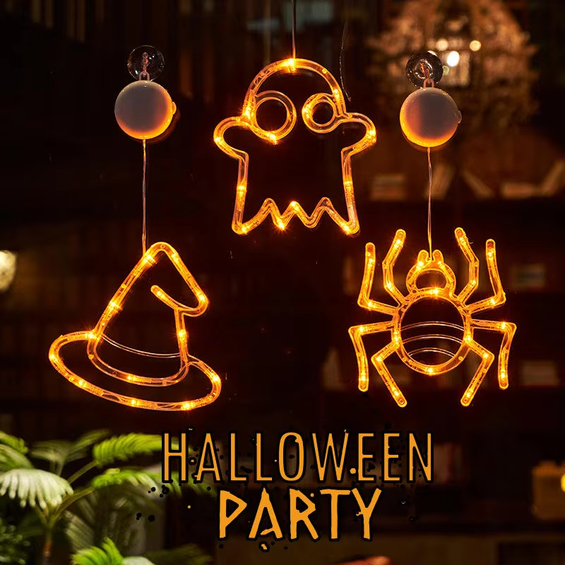 Halloween decorations window lights with suction cups battery operated lights props home bar decorations Halloween string lights
