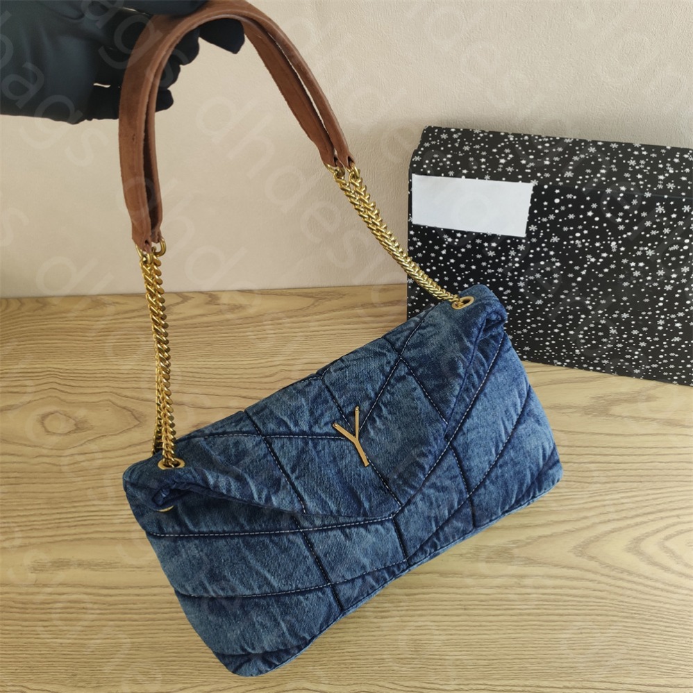 denim blue crossbody bags designer women bag jean purses designer woman handbag luxury designer shoulder cross body bag golden chain purse mini designer wallet 02