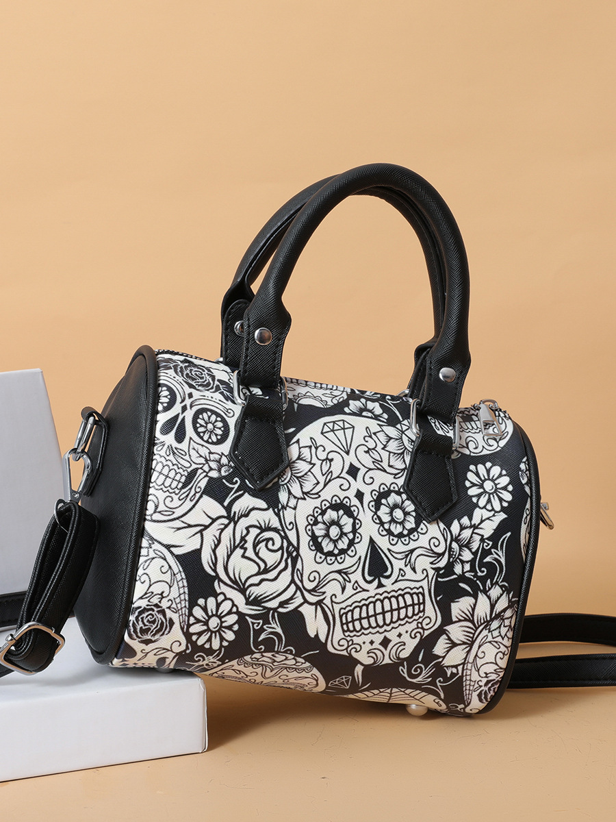 New Boston women's bag niche fashion skull print personalized handbag dh910320090
