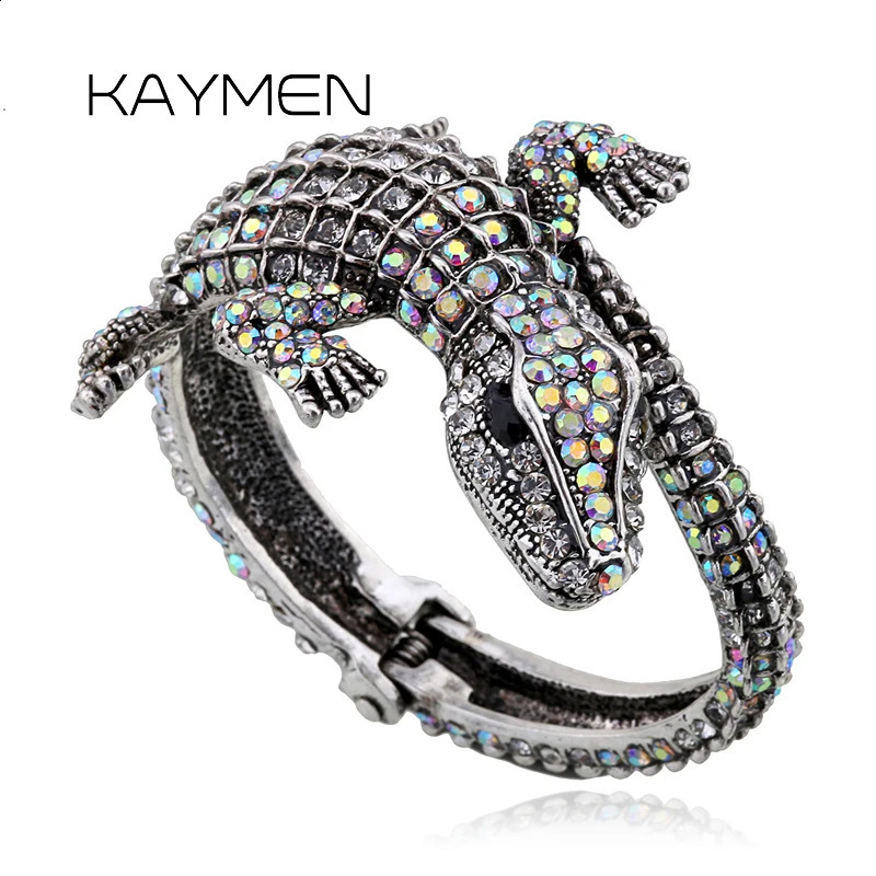 Fashion Animal Style Retro Bracelet Antique Gold Plated Full Rhinestone Cuff Bracelet Jewelry 4 Colors 240909