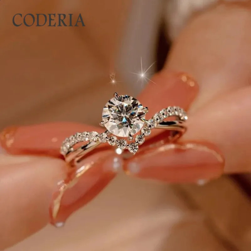 Dia Test D Color 1 ' Wedding High Quality White Gold Ring Fashion Pure Sier Jewelry 240909 4 ia