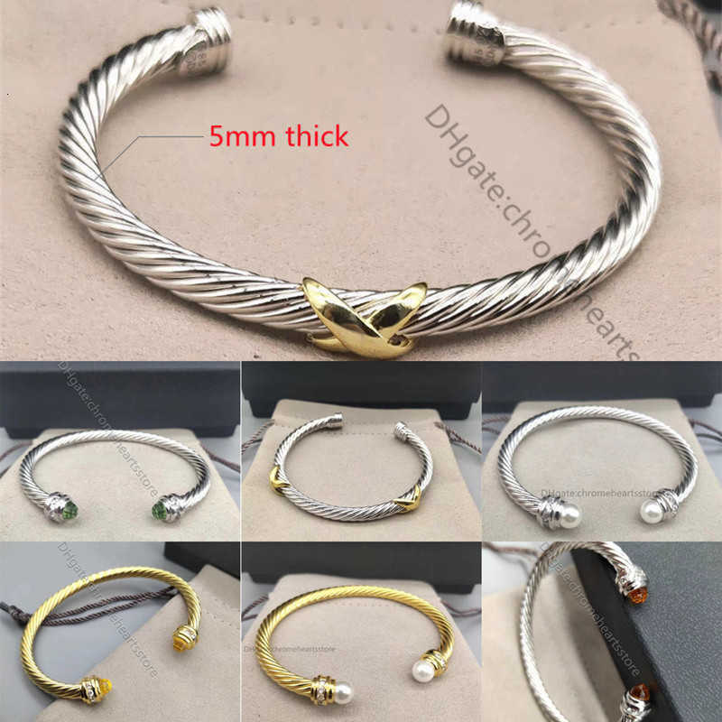 Bracelet Twisted designer Cable Top Trending Gifts Women diamond Fashion Versatile Twist Bracelets luxury 925 sterling silver jewelry set Plated 5MM