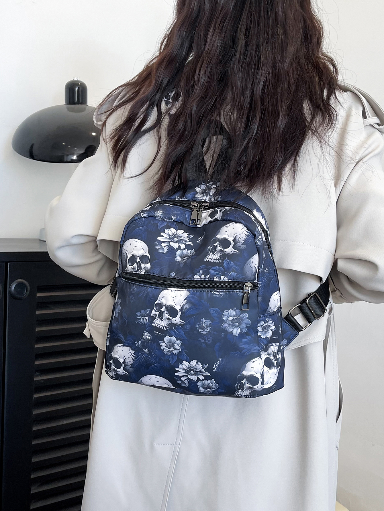 2025 Designer Print Skull 3 wer Backpack Backpack, Halloween Punk Daypack Purse, Trendy Outdoor Travel Schoolbag , Purse,